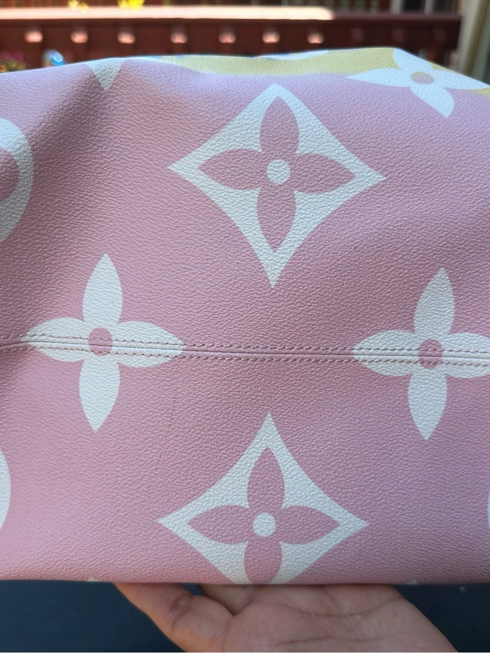 Pink Multi-Color Gradient Monogram Satchel - Picture 4 of 7